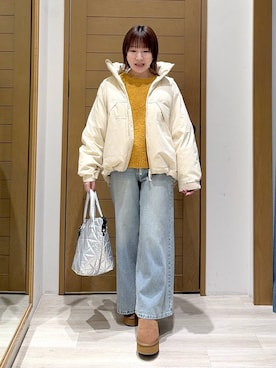 「BARNYARDSTORM（バンヤードストーム）のアイテム（ブーツ）」を使った、momokaさん（レディース・159cm）の冬コーディネート