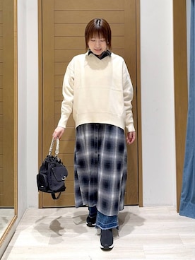 「アイテム（シャツワンピース）」を使った、momokaさん（レディース・159cm・30代）の秋コーディネート