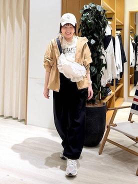 「BAYFLOW（ベイフロー）のアイテム（パンツ）」を使った、momokaさん（レディース・159cm）の春コーディネート