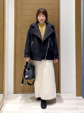 「アイテム（その他アウター）」を使った、momokaさん（レディース・159cm・30代）の冬コーディネート