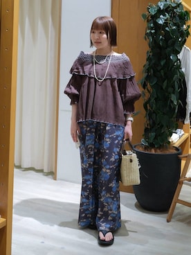 「BAYFLOW（ベイフロー）のアイテム（パンツ）」を使った、momokaさん（レディース・159cm）の春コーディネート