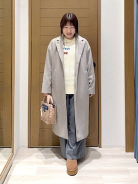 「アイテム（シューズ、イエロー系）」を使った、momokaさん（レディース・159cm）の冬コーディネート