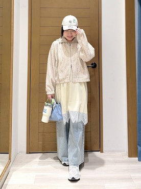 「BAYFLOW（ベイフロー）のアイテム（ブルゾン）」を使った、momokaさん（レディース・159cm）の春コーディネート