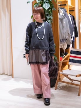 「BAYFLOW（ベイフロー）のアイテム」を使った、momokaさん（レディース・159cm）の秋コーディネート