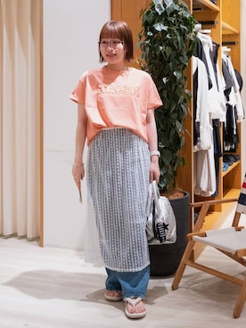 「BAYFLOW（ベイフロー）のアイテム」を使った、momokaさん（レディース・159cm）の夏コーディネート