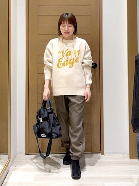 「BAYFLOW（ベイフロー）のアイテム（パンツ）」を使った、momokaさん（レディース・159cm）の冬コーディネート