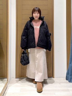 「アイテム（ダウンジャケット/コート）」を使った、momokaさん（レディース・159cm・30代）の冬コーディネート