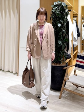 「BAYFLOW（ベイフロー）のアイテム（パンツ）」を使った、momokaさん（レディース・159cm）の春コーディネート