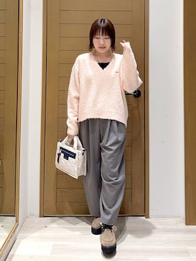 「アイテム（アンダーウェア）」を使った、momokaさん（レディース・159cm）の秋コーディネート