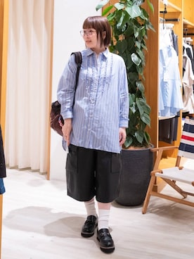 「HEREIAM（ヘレイアム）のアイテム」を使った、momokaさん（レディース・159cm）の夏コーディネート