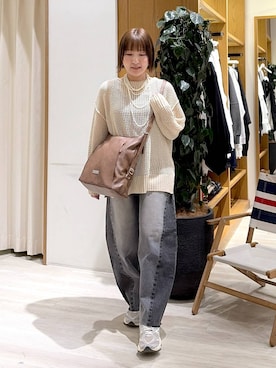 「BAYFLOW（ベイフロー）のアイテム（パンツ）」を使った、momokaさん（レディース・159cm）の春コーディネート