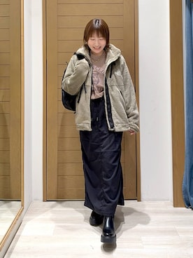 「BAYFLOW（ベイフロー）の[ストレッチ入り]裏起毛ベイカースカート（スカート）」を使った、momokaさん（レディース・159cm）の秋コーディネート