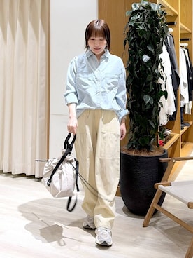 「BAYFLOW（ベイフロー）のアイテム（パンツ）」を使った、momokaさん（レディース・159cm）の春コーディネート