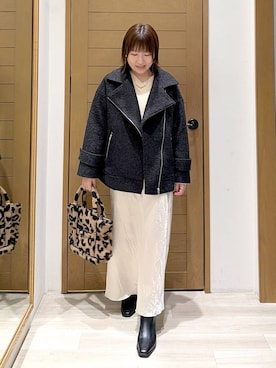 「アイテム（その他アウター）」を使った、momokaさん（レディース・159cm・30代）の秋コーディネート