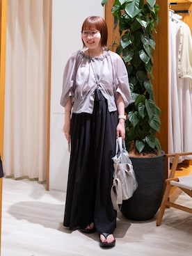 「HEREIAM（ヘレイアム）のアイテム」を使った、momokaさん（レディース・159cm）の夏コーディネート