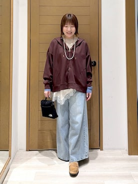 「HEREIAM（ヘレイアム）のアイテム」を使った、momokaさん（レディース・159cm）の冬コーディネート