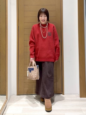 「アイテム（ネックレス）」を使った、momokaさん（レディース・159cm・30代）の冬コーディネート