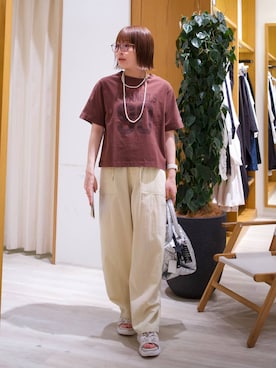 「Champion（チャンピオン）のアイテム（トップス）」を使った、momokaさん（レディース・159cm）の春コーディネート