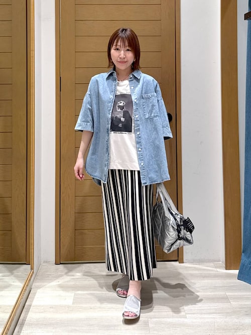 セール】[春夏も着やすい軽めデニム]ハーフスリーブデニムシャツ