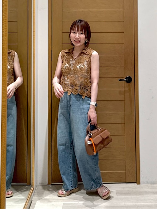 【25ss】23区 エンブロイダリー ベスト レース 洗える】エンブロイダリーレース ニットベスト / 23区 L