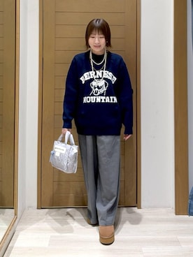 「アイテム（ネックレス）」を使った、momokaさん（レディース・159cm・30代）の冬コーディネート