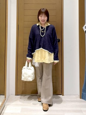 「BAYFLOW（ベイフロー）のアイテム」を使った、momokaさん（レディース・159cm）の冬コーディネート