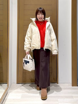 「骨格ナチュラル」｜momokaさん（レディース・159cm）の冬コーディネート