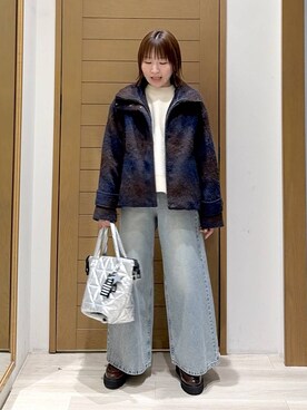 「BAYFLOW（ベイフロー）のアイテム（その他アウター）」を使った、momokaさん（レディース・159cm）の秋コーディネート
