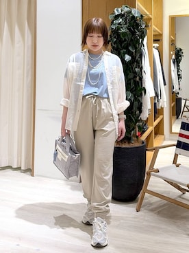 「BAYFLOW（ベイフロー）のアイテム（パンツ）」を使った、momokaさん（レディース・159cm）の春コーディネート