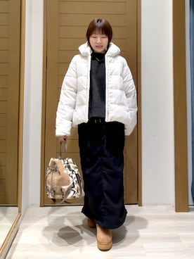 「アイテム（ダウンジャケット/コート）」を使った、momokaさん（レディース・159cm・30代）の秋コーディネート