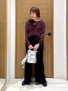 「アイテム（ベスト、レッド系）」を使った、momokaさん（レディース・159cm）の夏コーディネート