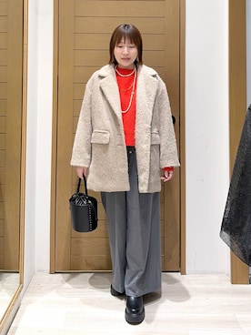 「BAYFLOW（ベイフロー）のアイテム（パンツ）」を使った、momokaさん（レディース・159cm）の冬コーディネート