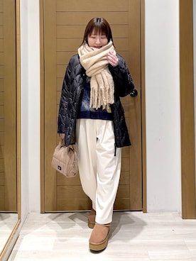 「アイテム（ダウンジャケット/コート）」を使った、momokaさん（レディース・159cm・30代）の秋コーディネート