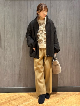 「Lee（リー）のアイテム（バッグ）」を使った、meiさん（レディース・153cm）の冬コーディネート