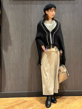 「アイテム（その他小物）」を使った、meiさん（レディース・153cm）の冬コーディネート