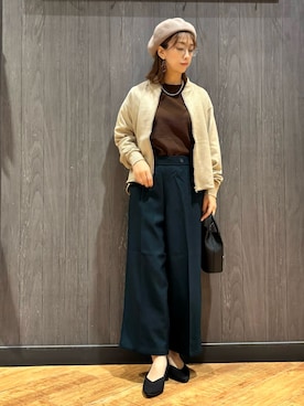 「アイテム（ネックレス）」を使った、meiさん（レディース・153cm）の秋コーディネート