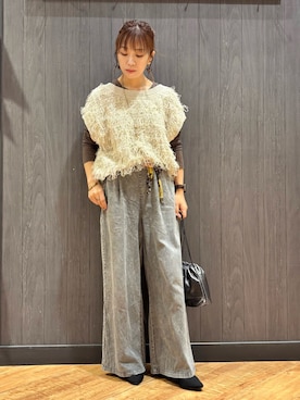 「Cutie Blonde（キューティーブロンド）のアイテム（デニムパンツ）」を使った、meiさん（レディース・153cm）の秋コーディネート