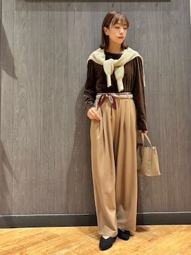「アイテム（バンダナ/スカーフ）」を使った、meiさん（レディース・153cm）の秋コーディネート