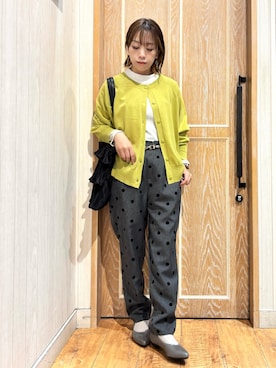 「ドットパンツ」｜meiさん（レディース・153cm）の冬コーディネート