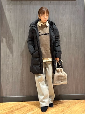 「SHOO・LA・RUE（シューラルー）のアイテム（ショルダーバッグ）」を使った、meiさん（レディース・153cm）の冬コーディネート