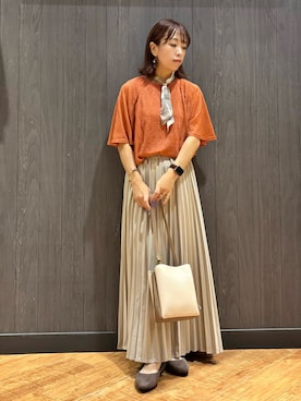 「SHOO・LA・RUE（シューラルー）の【軽量】ふわっと軽い3層ショルダーバッグ（ショルダーバッグ）」を使った、meiさん（レディース・153cm）の秋コーディネート