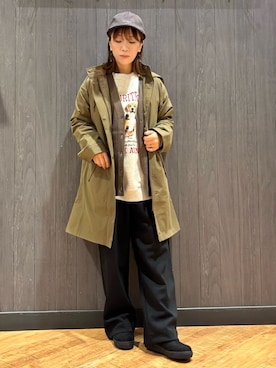 「アイテム（ミリタリージャケット）」を使った、meiさん（レディース・153cm）の秋コーディネート