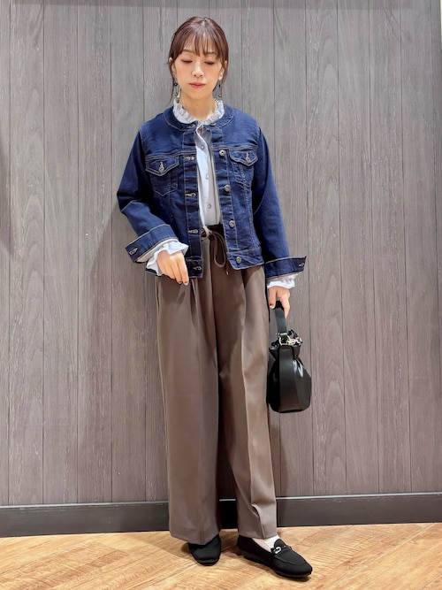 【SHOO・LA・RUE DENIM】大人のための ノーカラーデニムジャケット