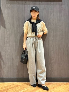 「SHOO・LA・RUE（シューラルー）のアニマル刺繍キャップ（キャップ）」を使った、meiさん（レディース・153cm）の秋コーディネート