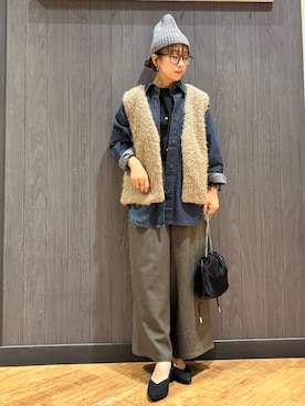 「アイテム（シャツ/ブラウス）」を使った、meiさん（レディース・153cm）の秋コーディネート