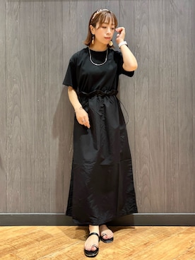 「ドッキングワンピ」｜meiさん（レディース・153cm）の夏コーディネート