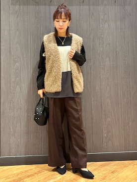 「SHOO・LA・RUE（シューラルー）のアイテム（Tシャツ/カットソー）」を使った、meiさん（レディース・153cm）の秋コーディネート