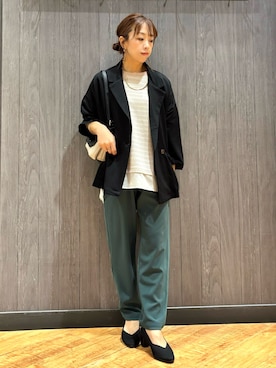 「SHOO・LA・RUE（シューラルー）の【軽量】ふわっと軽いフラップショルダーバッグ（ショルダーバッグ）」を使った、meiさん（レディース・153cm）の秋コーディネート