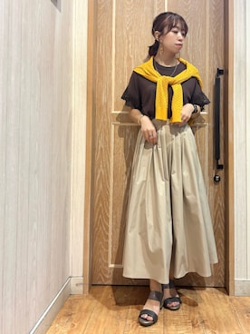 「アイテム（ニット/セーター）」を使った、meiさん（レディース・153cm）の夏コーディネート