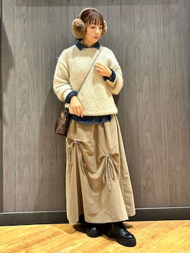 「アイテム（イヤーマフ）」を使った、meiさん（レディース・153cm）の秋コーディネート